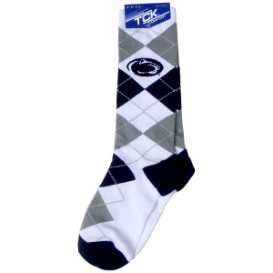 navy, gray, and white argyle socks with Athletic Logo
